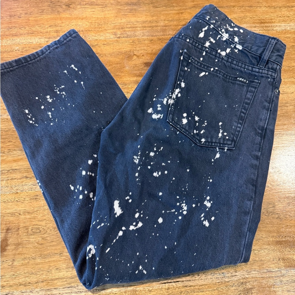 Obey Dark Blue Splatter Straight Jeans